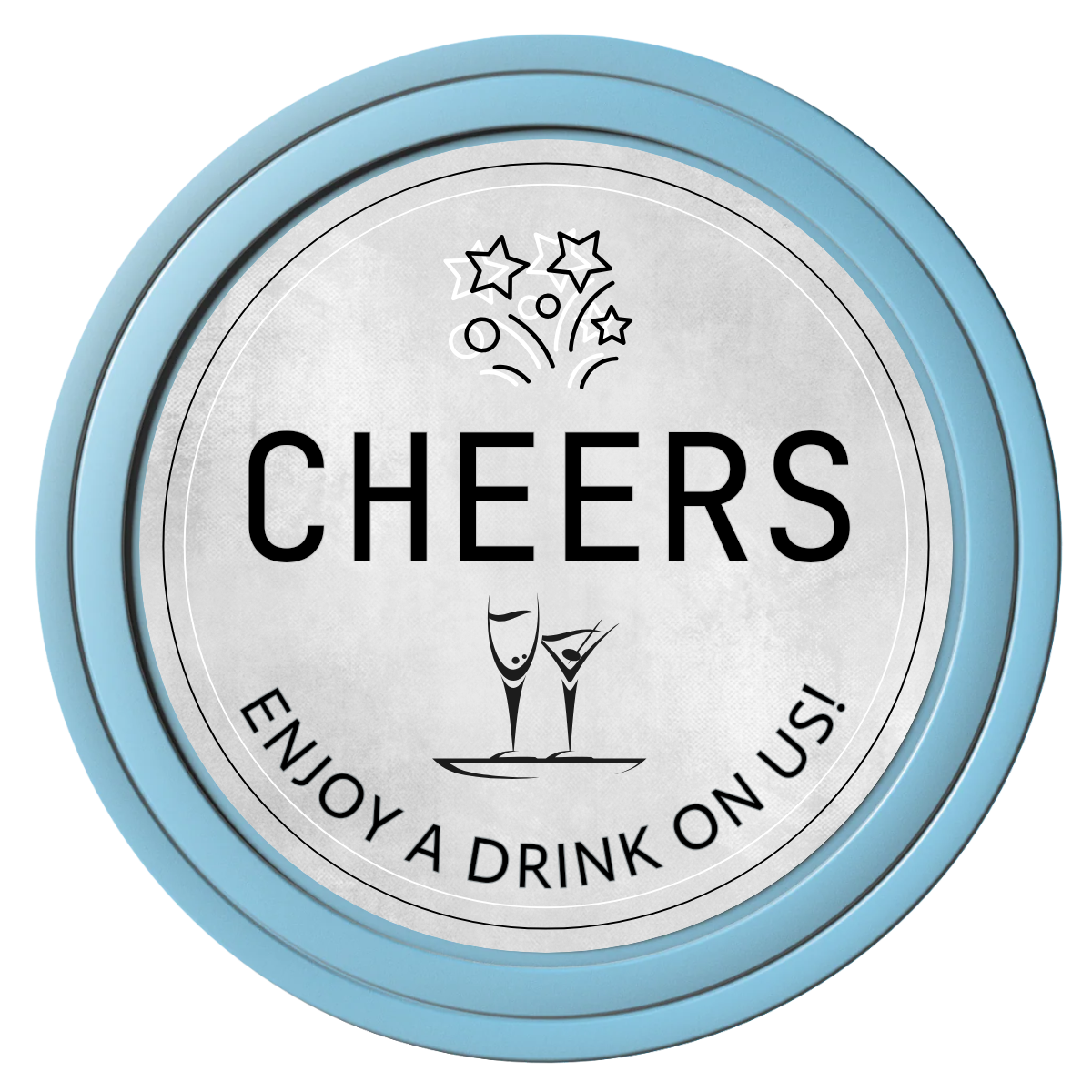 Chique Wedding Token Composite Poker Chips - Light Blue / Solid - Front