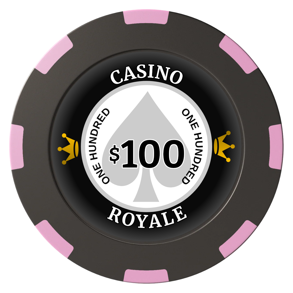 Casino Royale Clay Poker Chips - Black / 8 Spot (2 Tone) / 40mm - Front