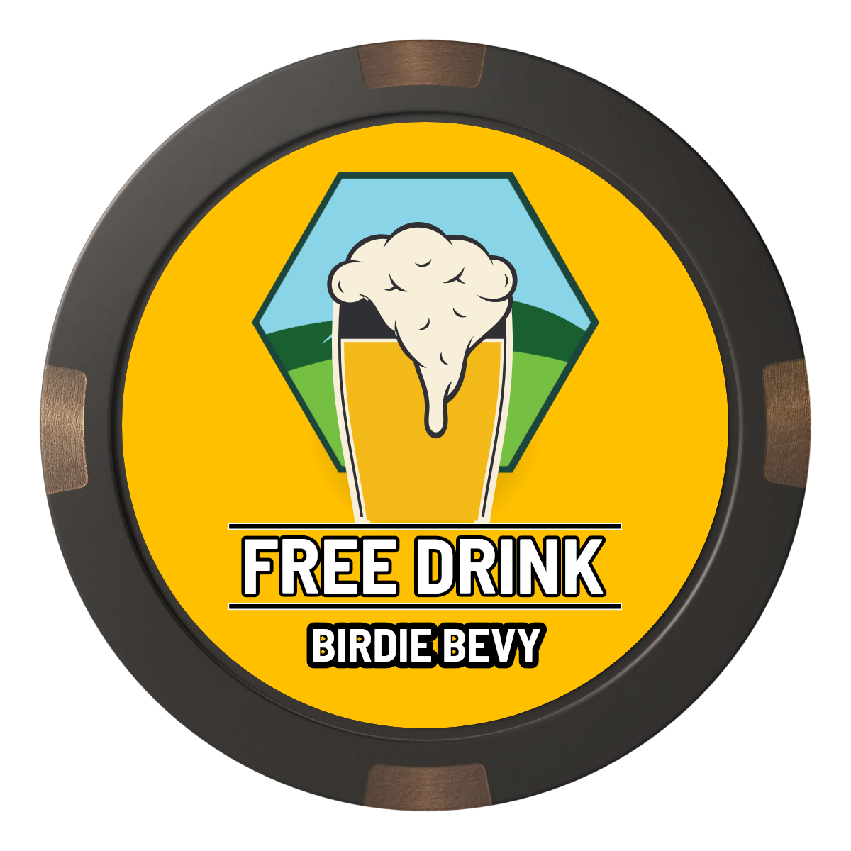 Birdy Bevy Composite & Metal Hybrid Poker Chips - Black - Back