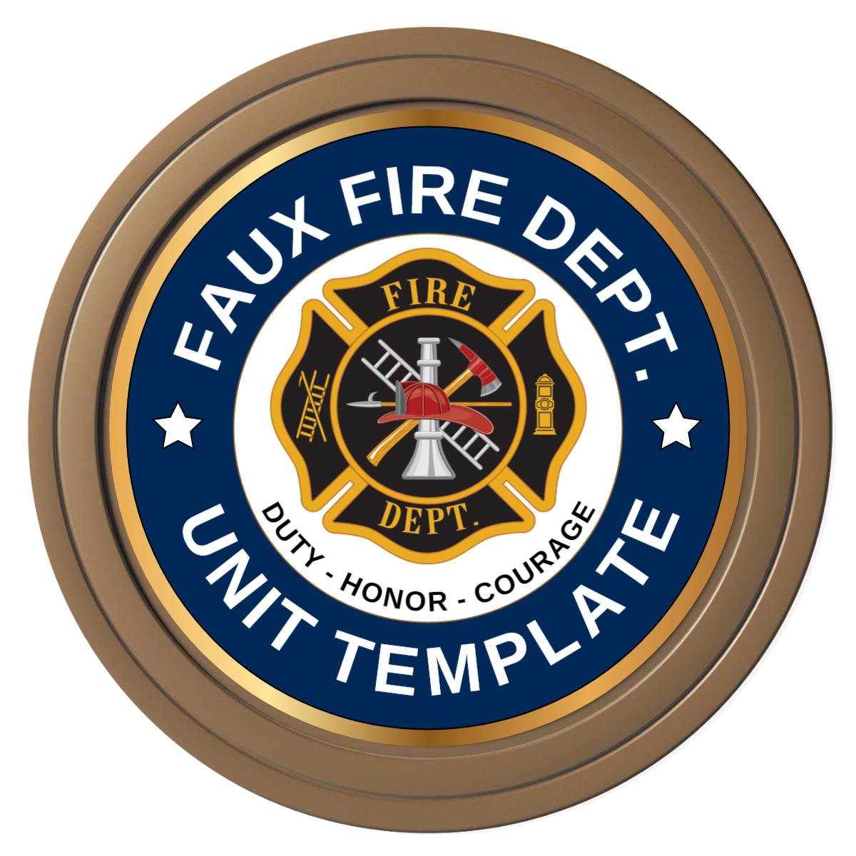 Faux Fire Dept. #01 Composite Poker Chips - Brown / Solid - Front