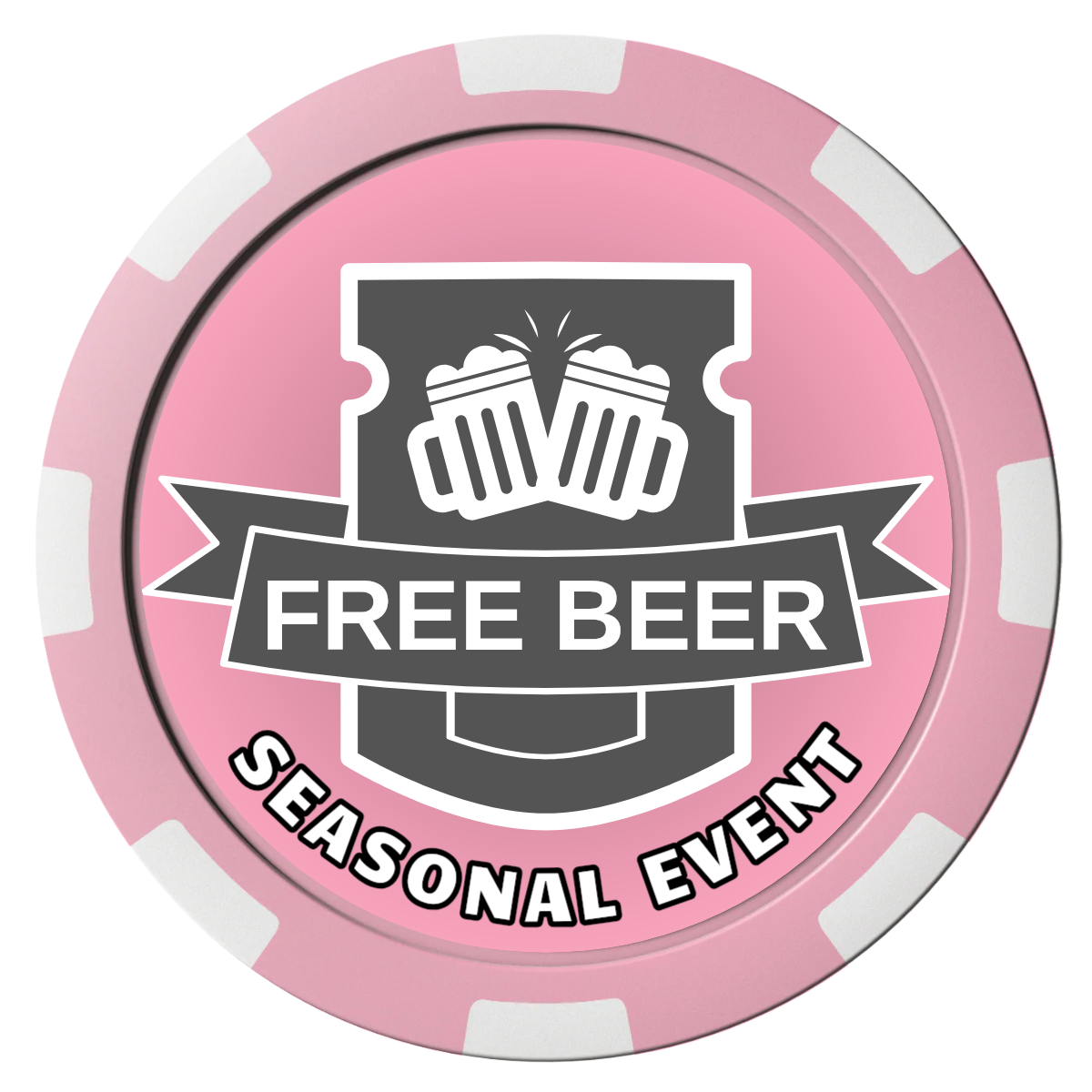 Craft Beer #001 Composite Poker Chips - Pink / 8 Spot - Front