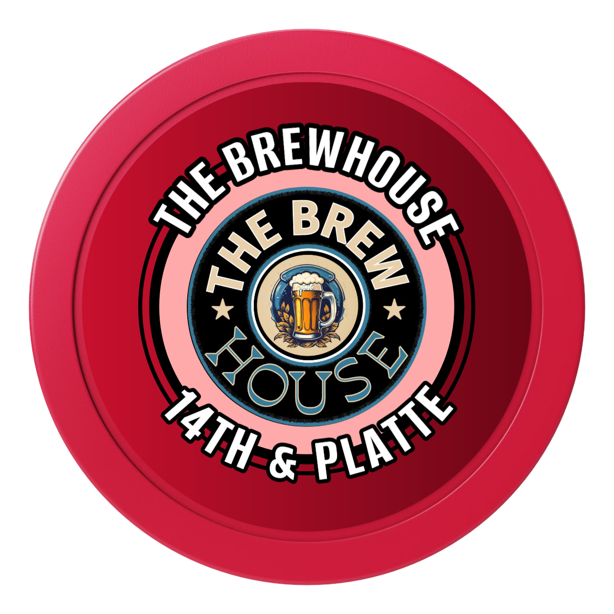 Ice Cold Beer Drink Token 2" Oversized Poker Chips - Red - Back