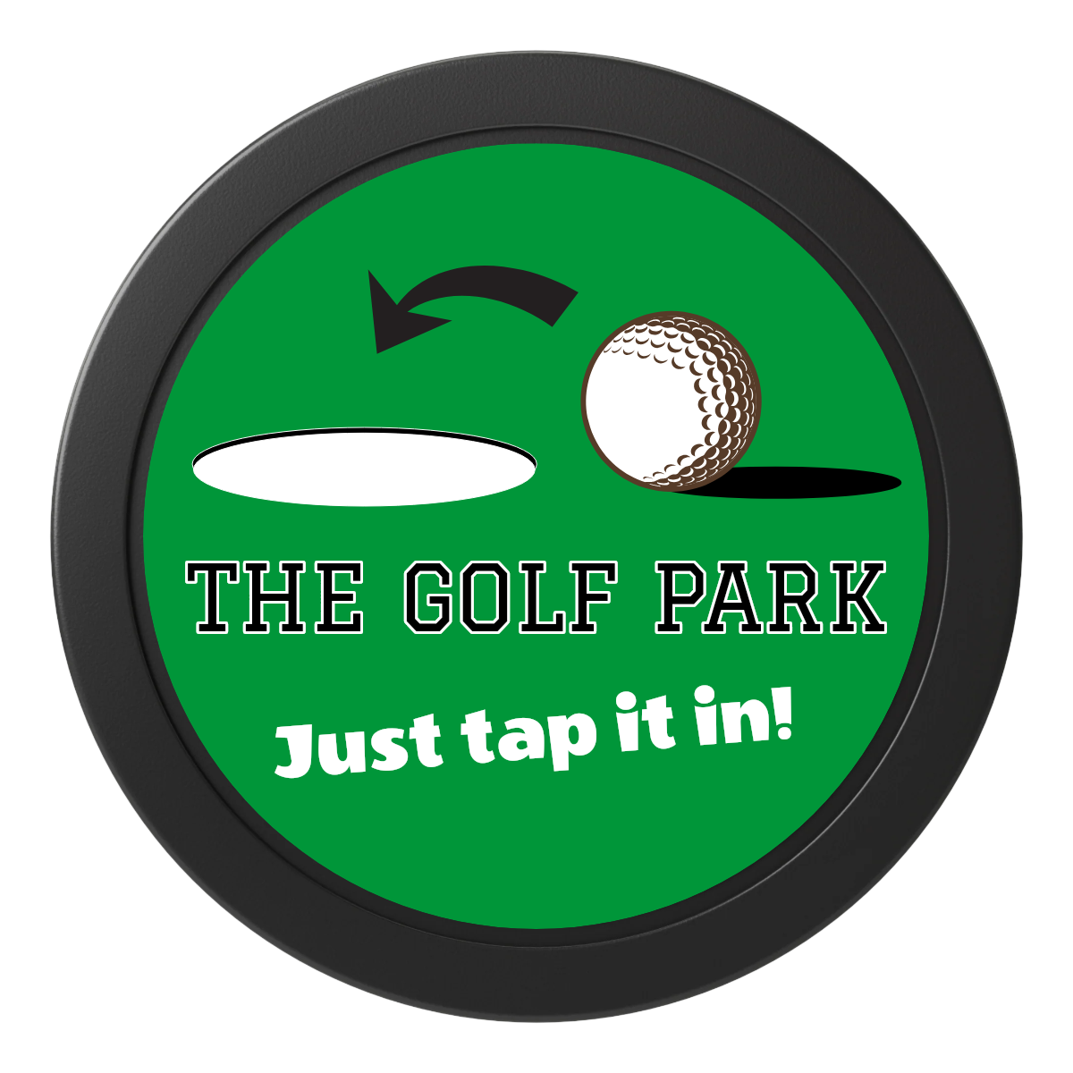 Golf Slogan 2" Oversized Poker Chips - Black - Front