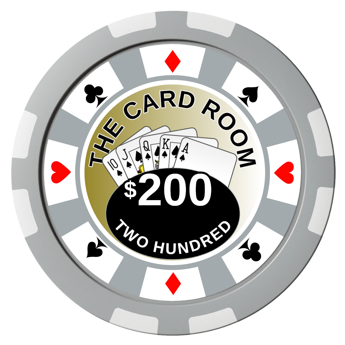 A Suitable Design Composite Poker Chips - Gray / 8 Stripe - Front