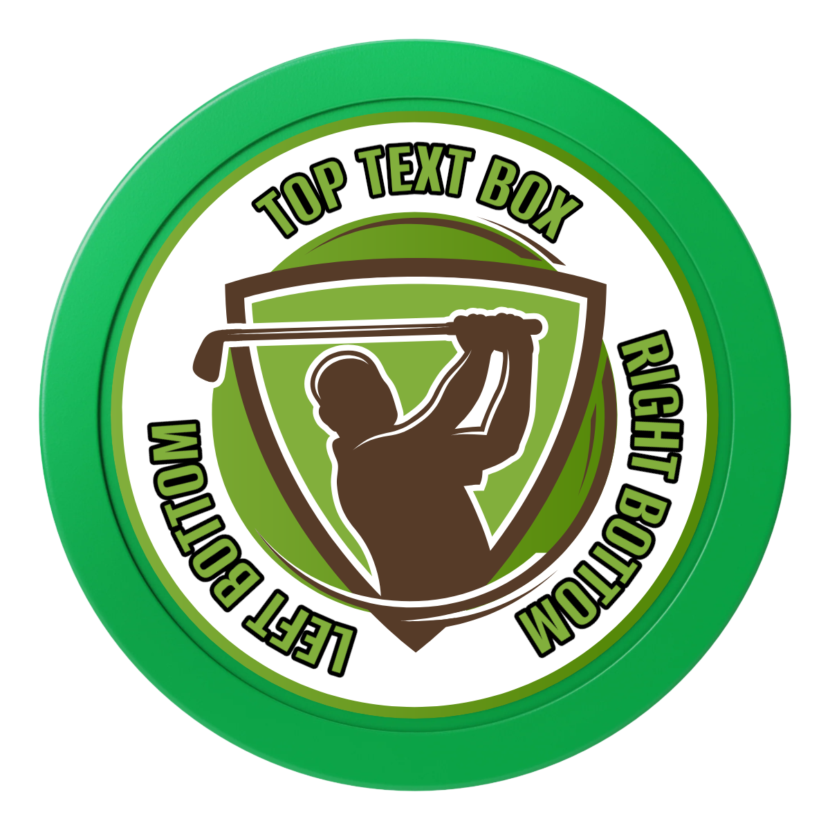 The Golfer 2" Oversized Poker Chips - Green - Back