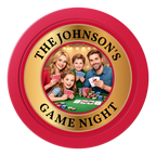 Family Game Night 2" Oversized Poker Chips - Red - Front
