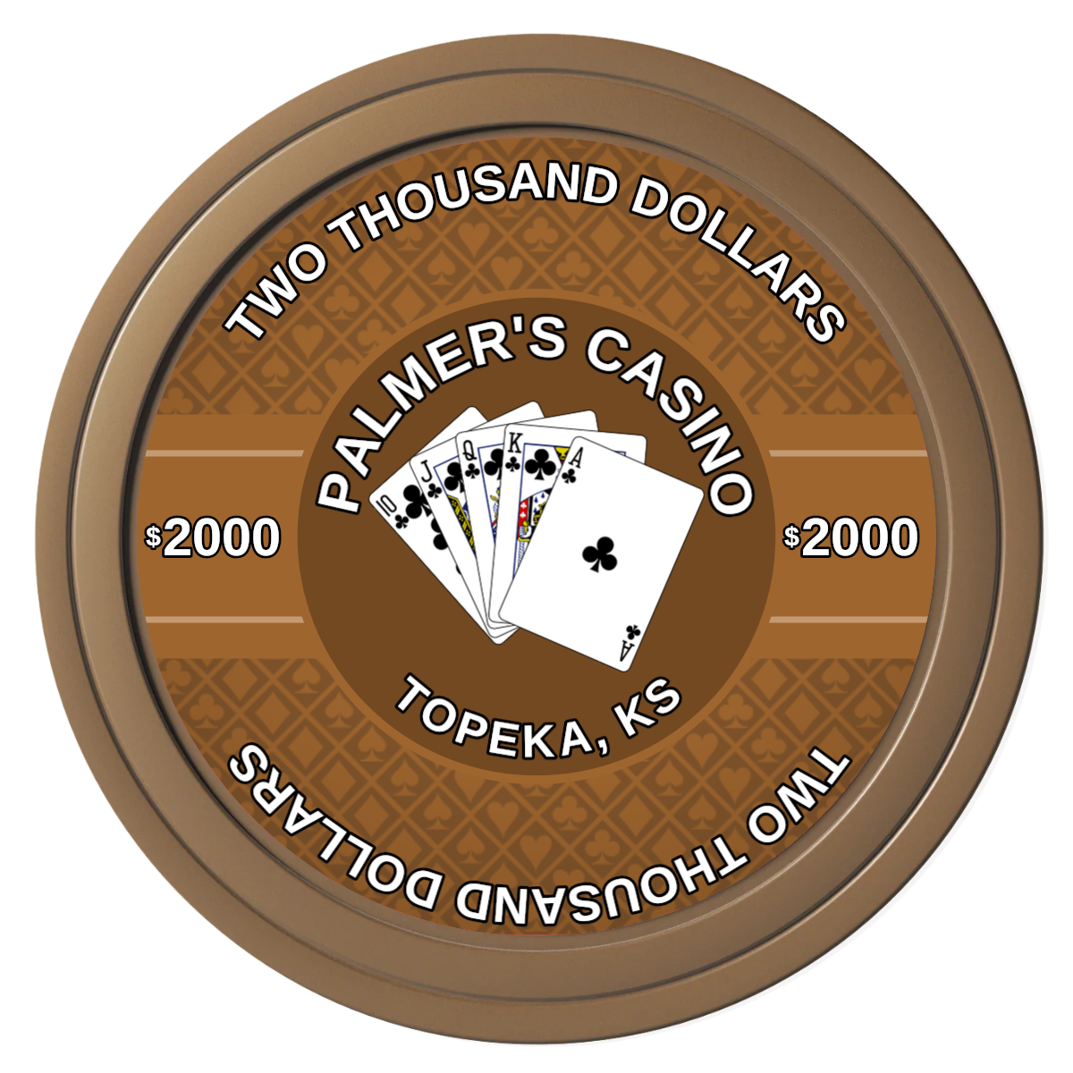 Palmer's Casino Composite Poker Chips - Brown / Solid - Front