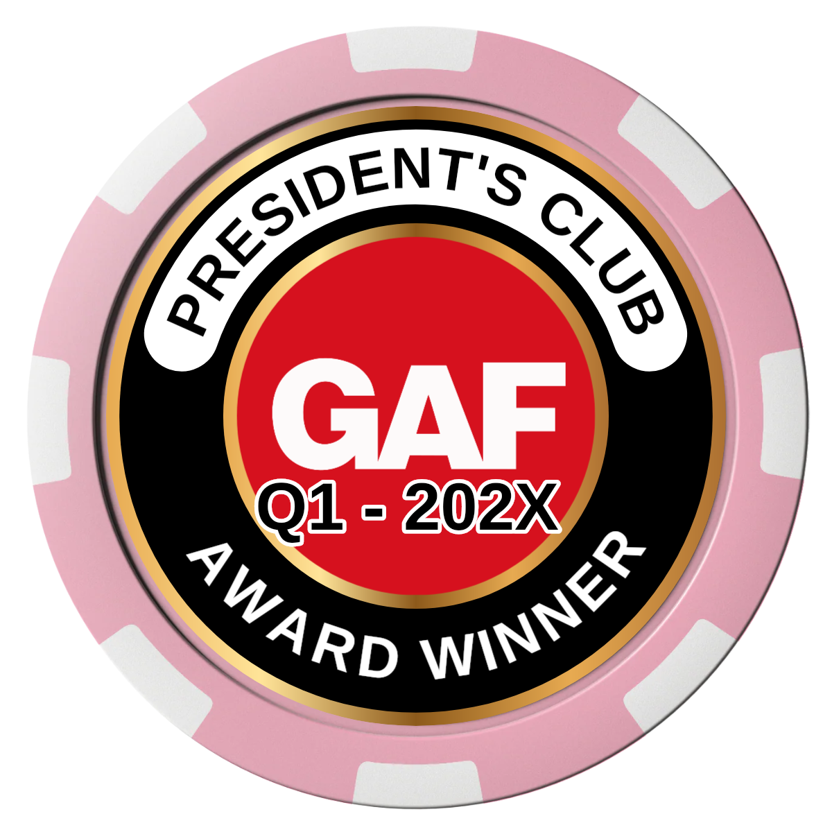 President's Club Composite Poker Chips - Pink / 8 Spot - Front