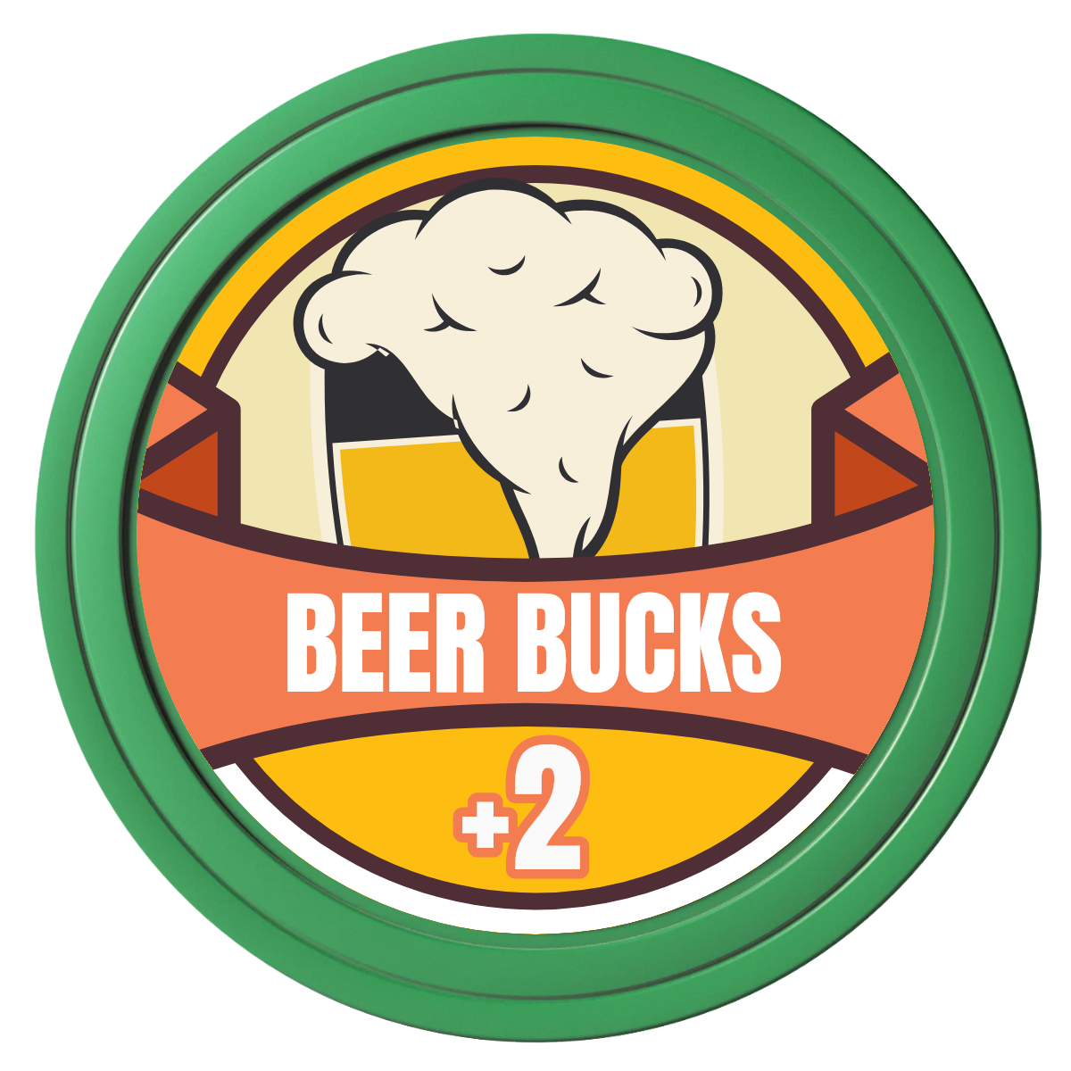 Banner Brew Composite Poker Chips - Green / Solid - Front