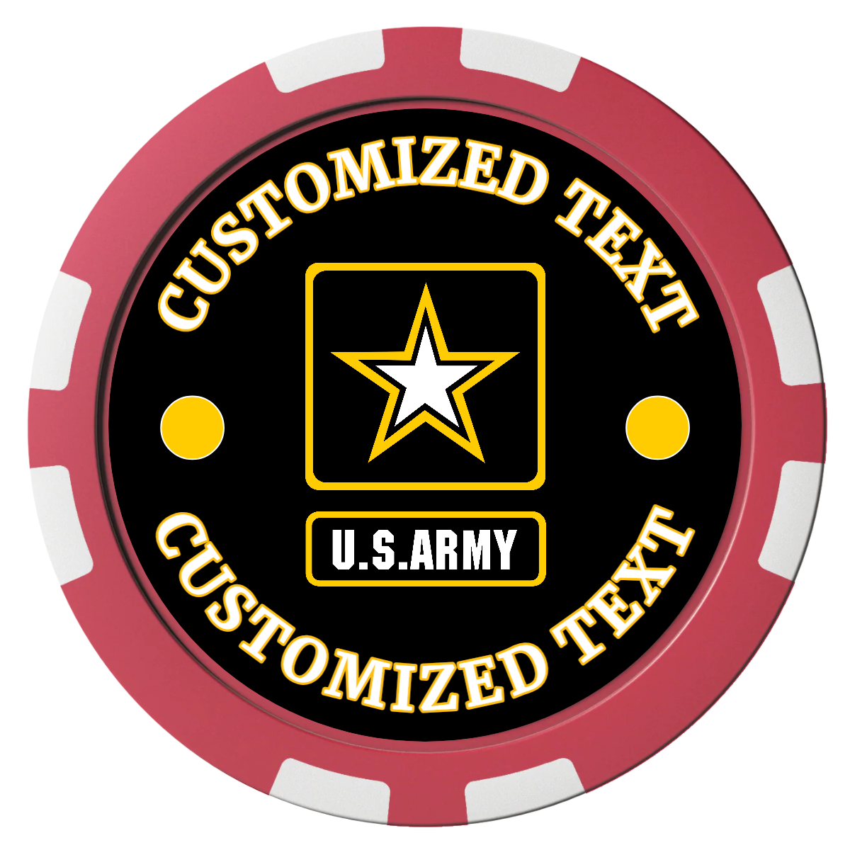 Army Strong Composite Poker Chips - Red / 8 Stripe - Front
