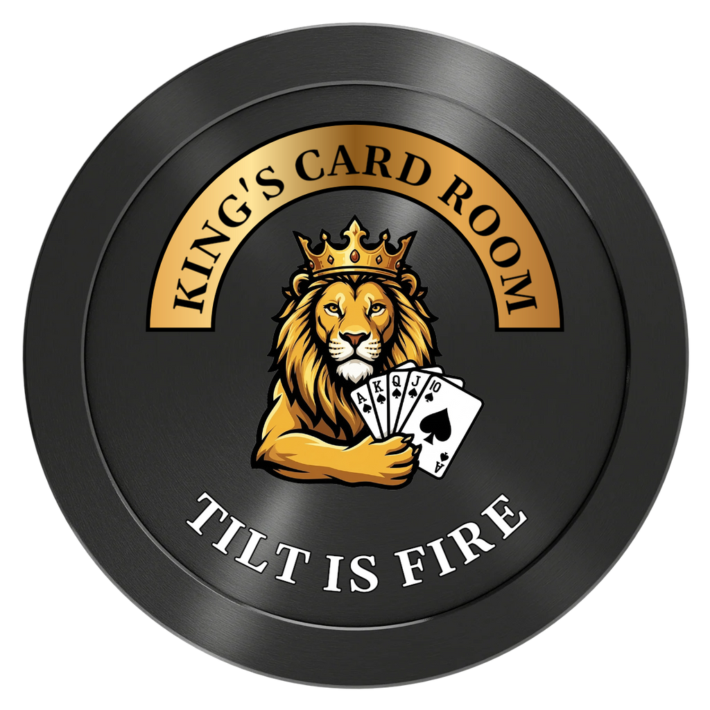 King's Card Room Aluminum Poker Card Guards - Black - Front