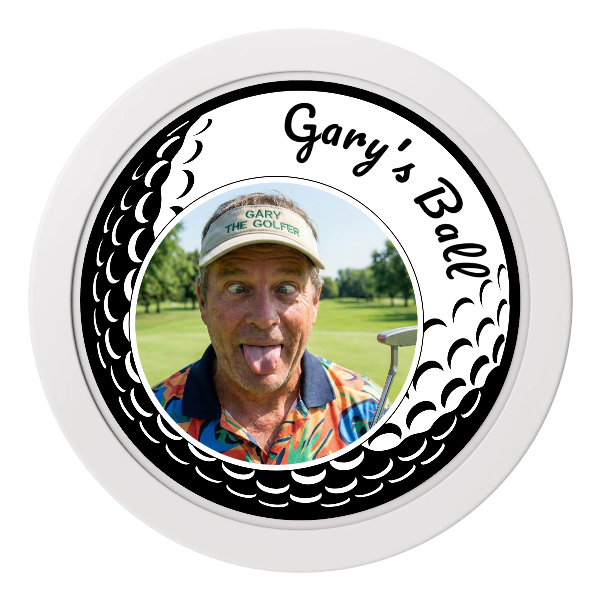 Gary's Ball 2" Oversized Poker Chips - White - Back