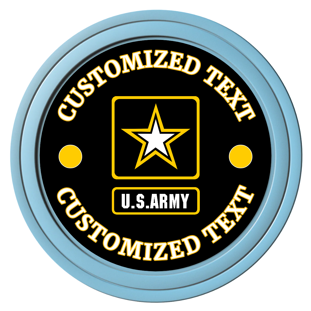 Army Strong Composite Poker Chips - Light Blue / Solid - Front