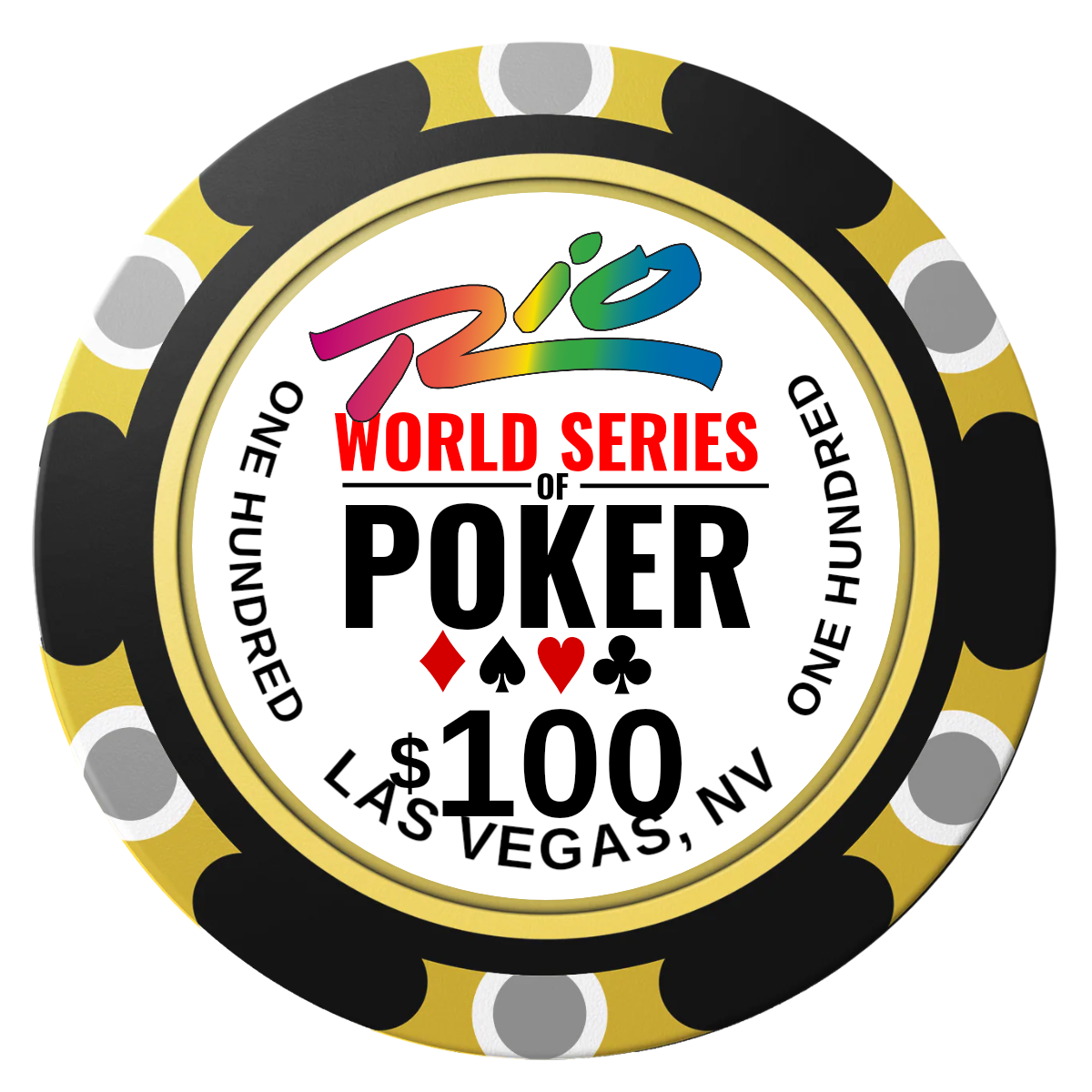WSOP Clay Poker Chips - Black / Monte Carlo / 40mm - Back