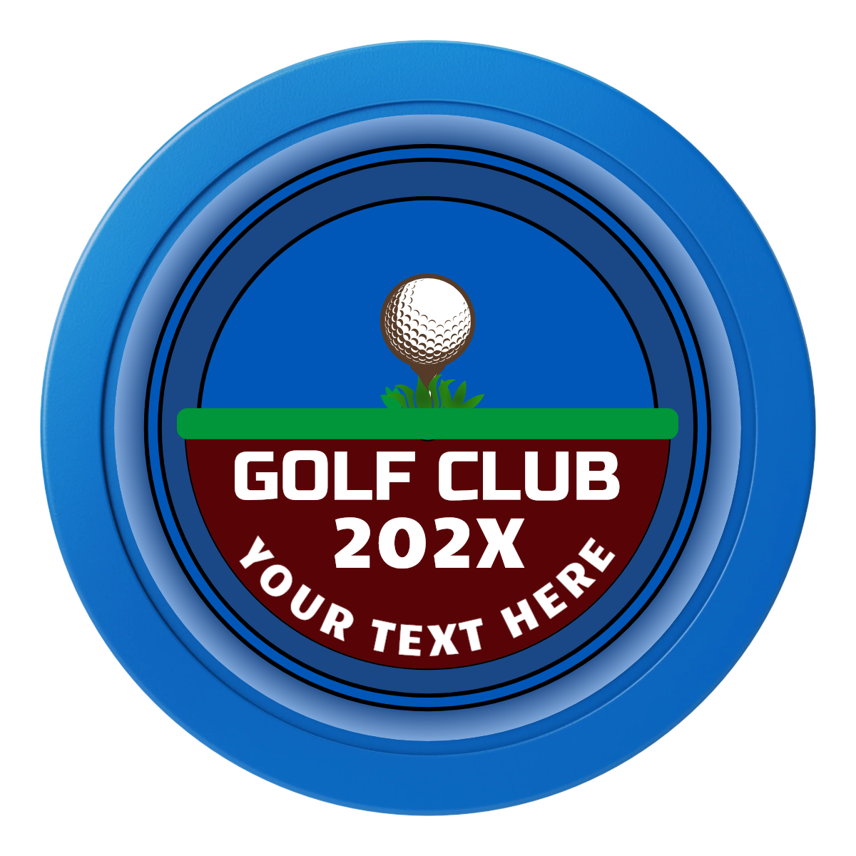 Teed Up 2" Oversized Poker Chips - Blue - Front