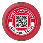 Car Wash Promotion Composite & Metal Hybrid Poker Chips - Red / 4 Spot - Back