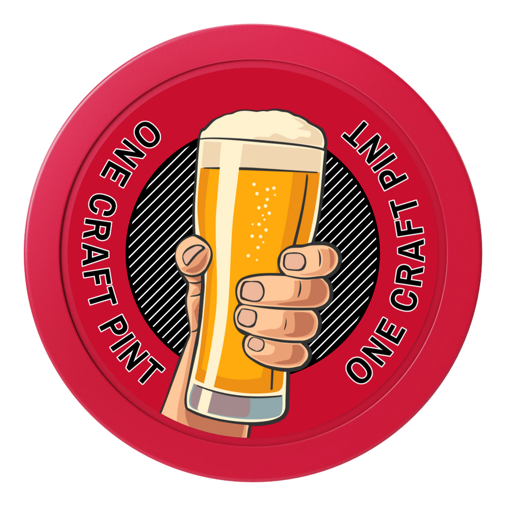 Drink On Us 2" Oversized Poker Chips - Red - Front