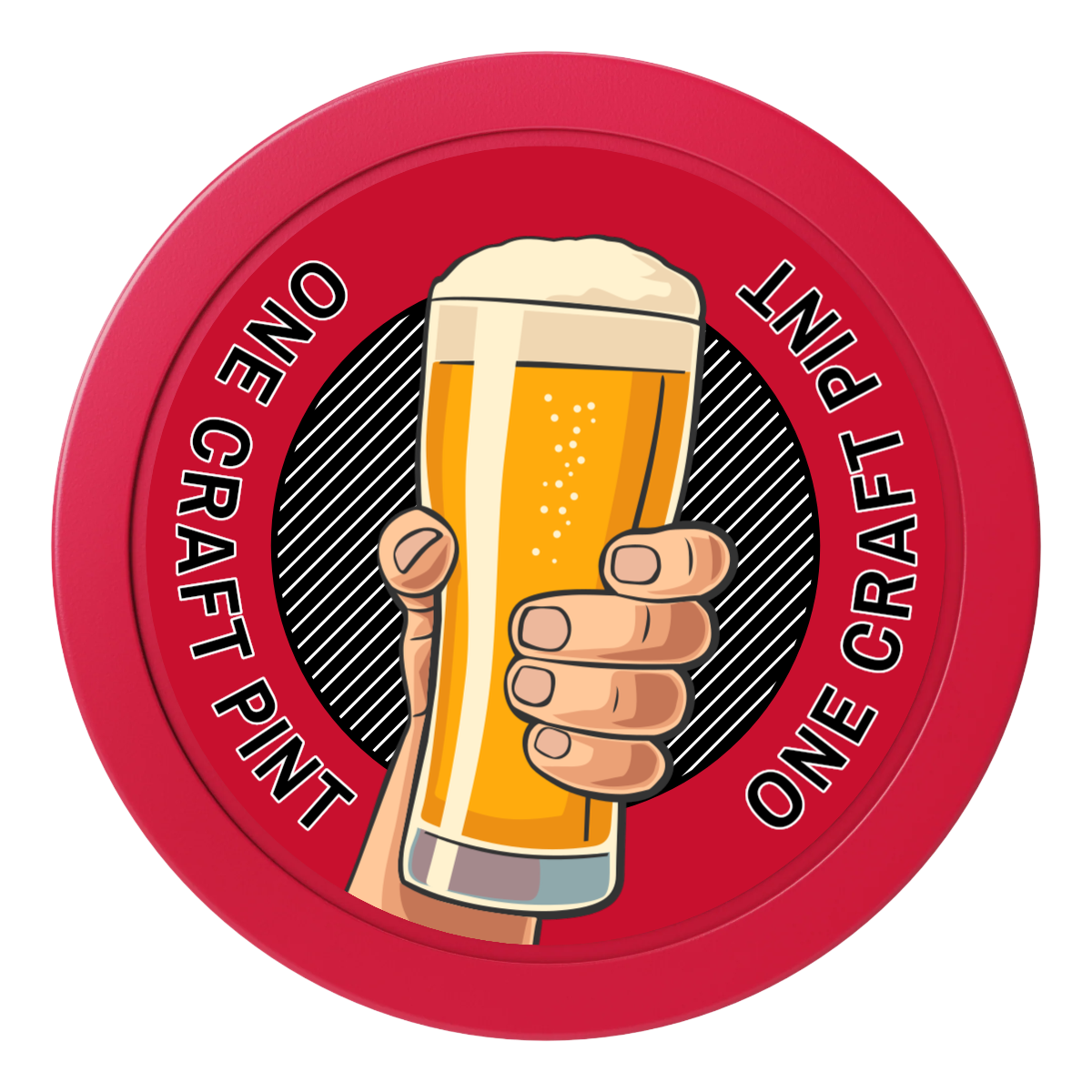 Drink On Us 2" Oversized Poker Chips - Red - Front
