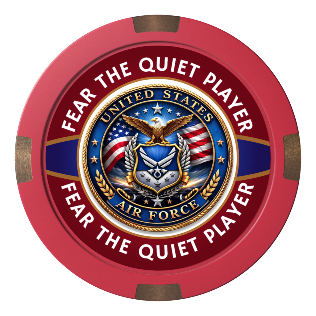 Air Force Composite & Metal Hybrid Poker Card Protectors - Red - Back
