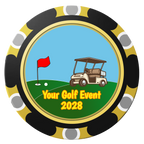 Going Golfing Today Clay Poker Chips - Black / Monte Carlo / 40mm - Front