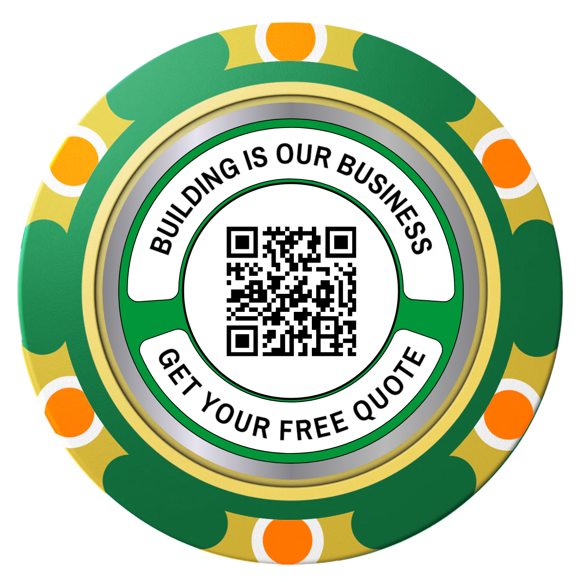 Acme Construction Clay Poker Chips - Green / Monte Carlo / 40mm - Front