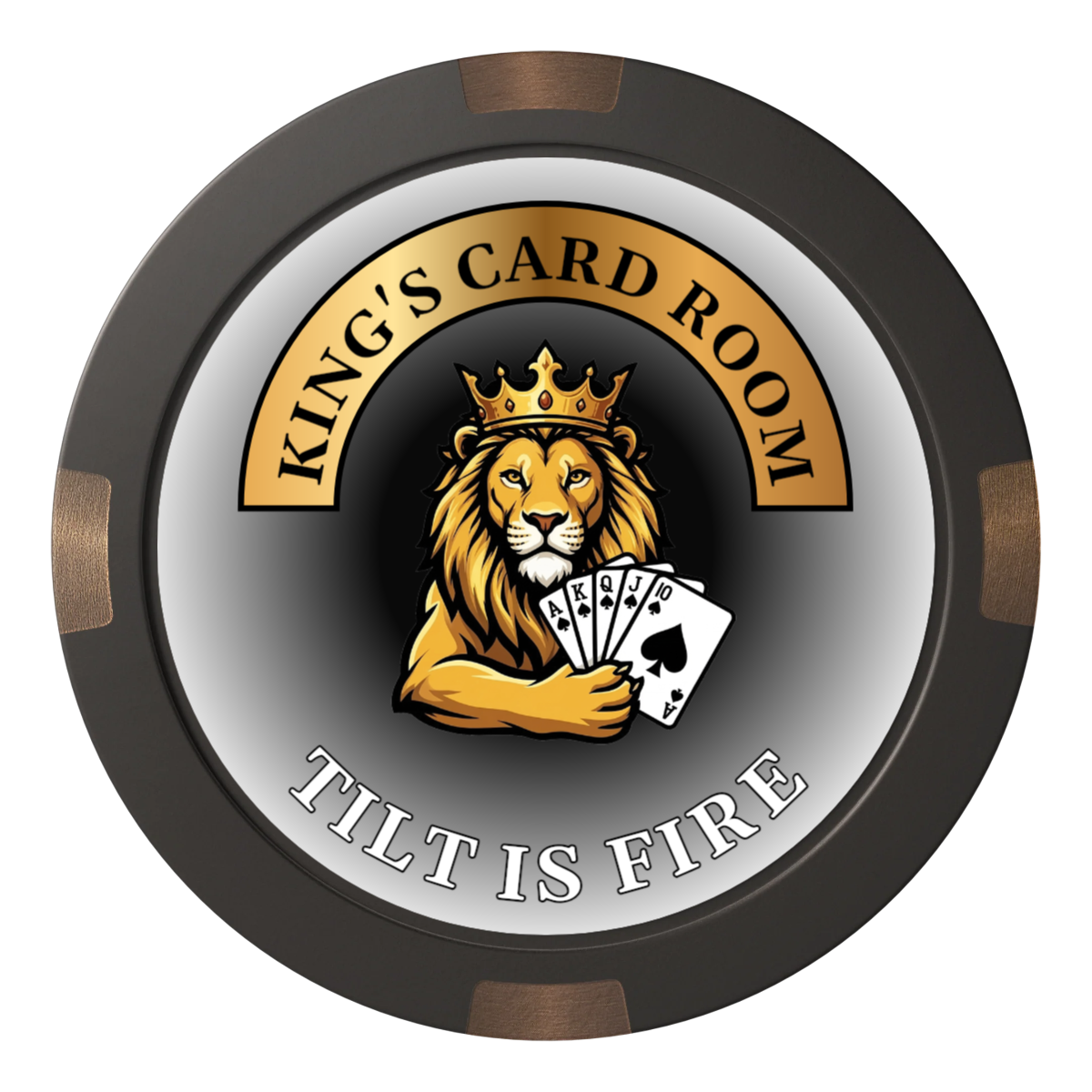 King's Card Room Composite & Metal Hybrid Poker Card Protectors - Black - Front