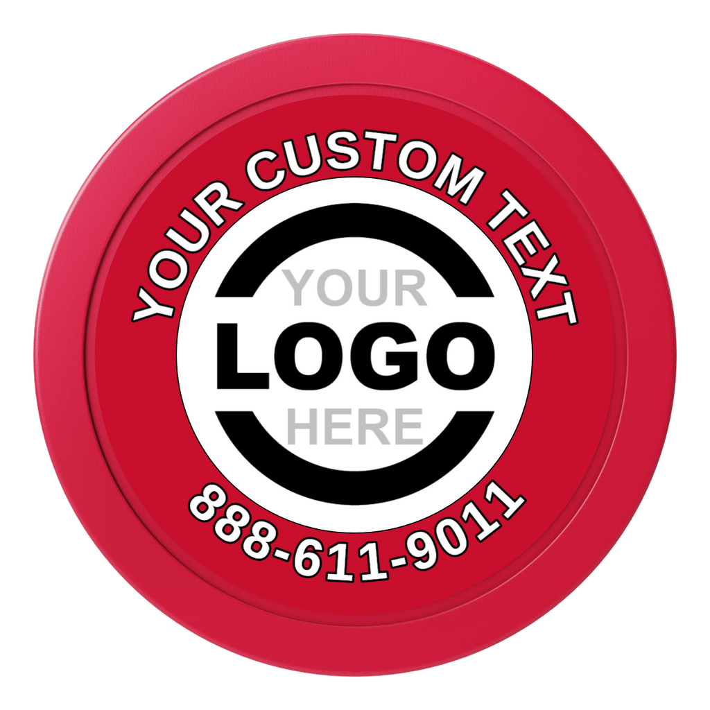 Branded Logo 2" Oversized Poker Chips - Red - Back
