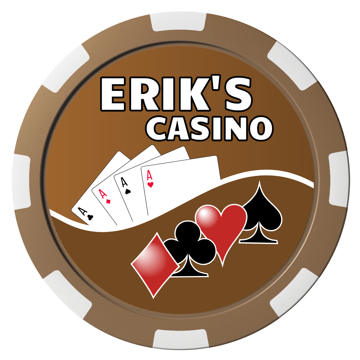 Erik's Casino Composite Poker Chips - Brown / 8 Spot - Front
