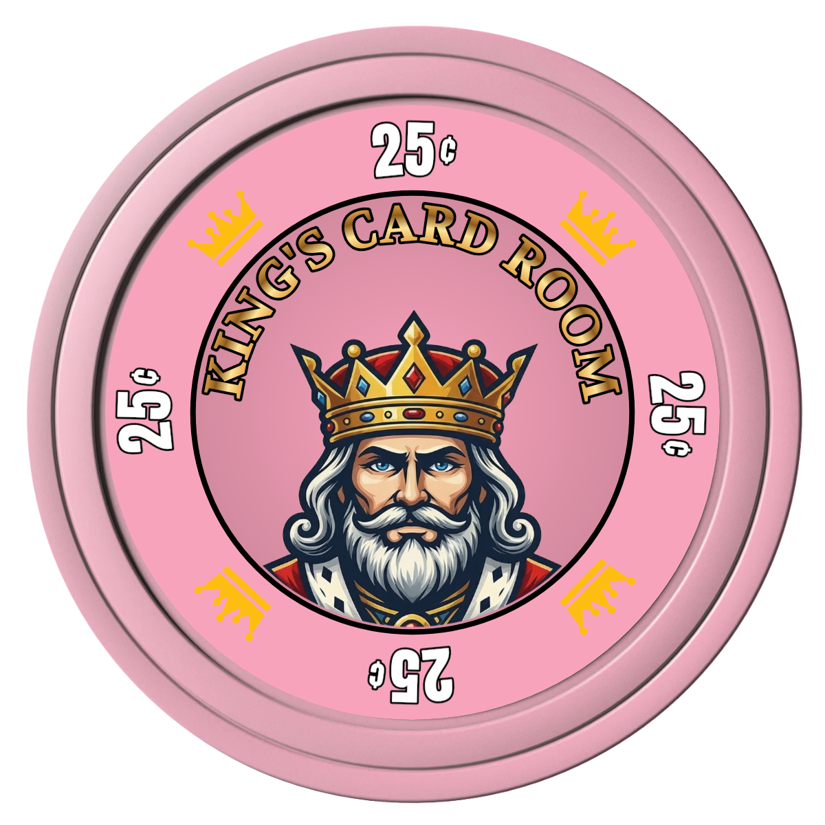 Kings Composite Poker Chips - Pink / Solid - Front