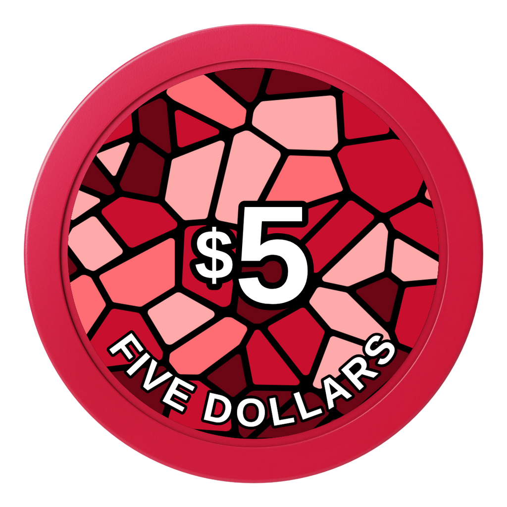Stained Glass 2" Composite Dealer Button - Red - Back
