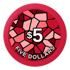 Stained Glass 2" Composite Dealer Button - Red - Back