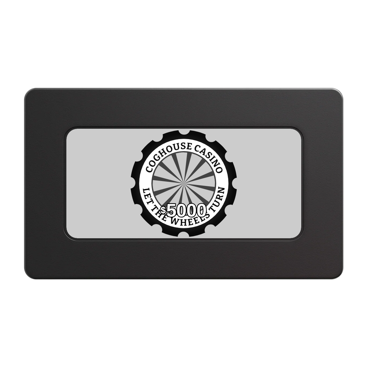 Cog House Rectangular Poker Chip Plaques - Black - Front