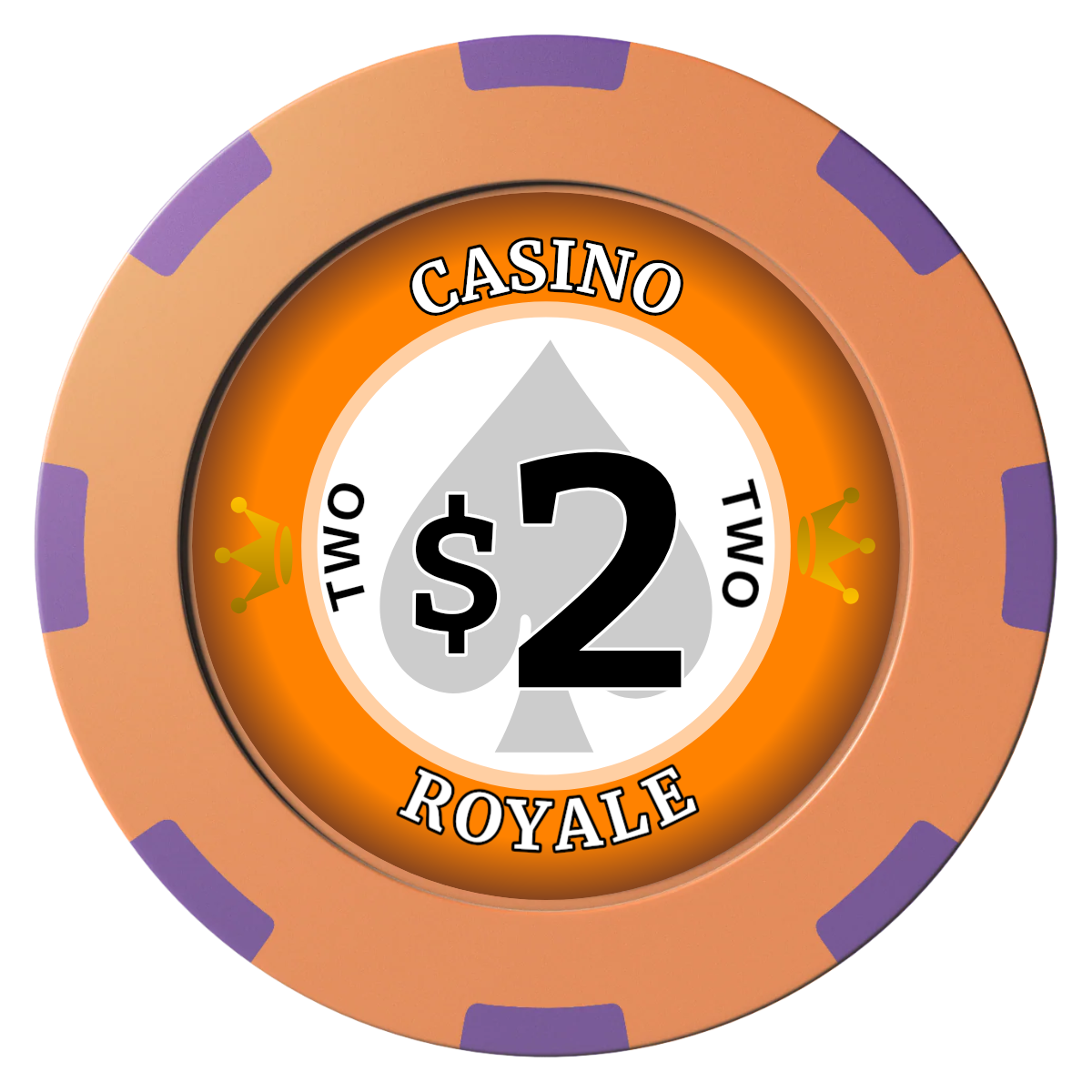Casino Royale Clay Poker Chips - Orange / 8 Spot (2 Tone) / 40mm - Front