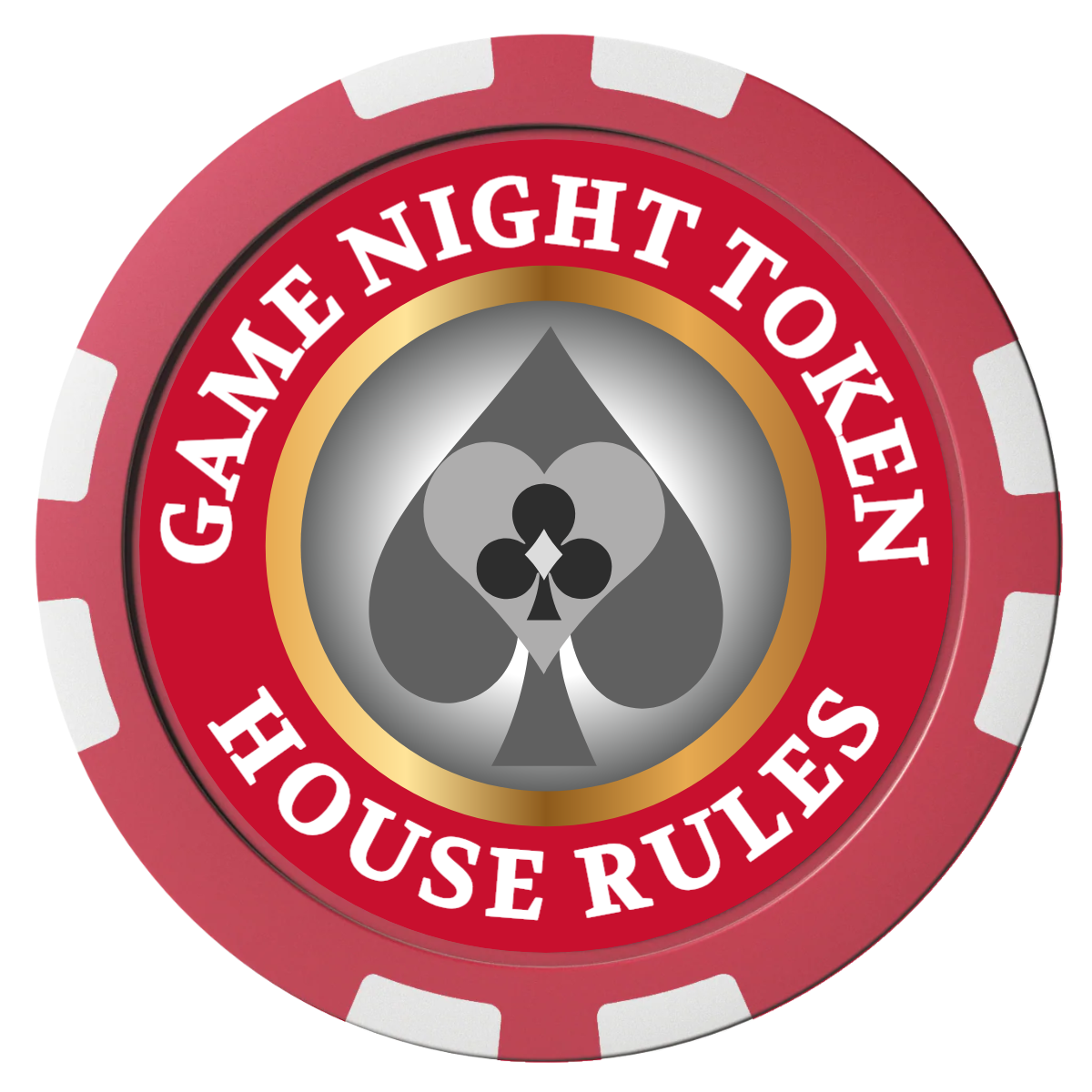 Stacked Suits Composite Poker Chips - Red / 8 Stripe - Front