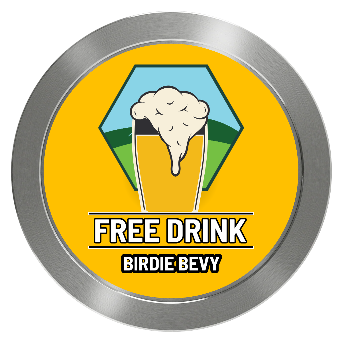 Birdy Bevy Aluminum Poker Chips - Silver - Back