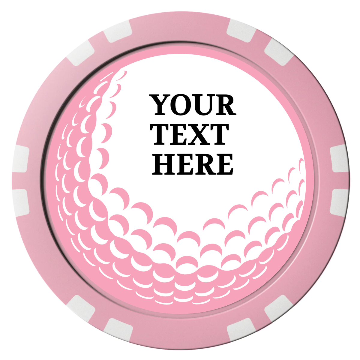 Hole In One Composite Poker Chips - Pink / Double Stripe - Front
