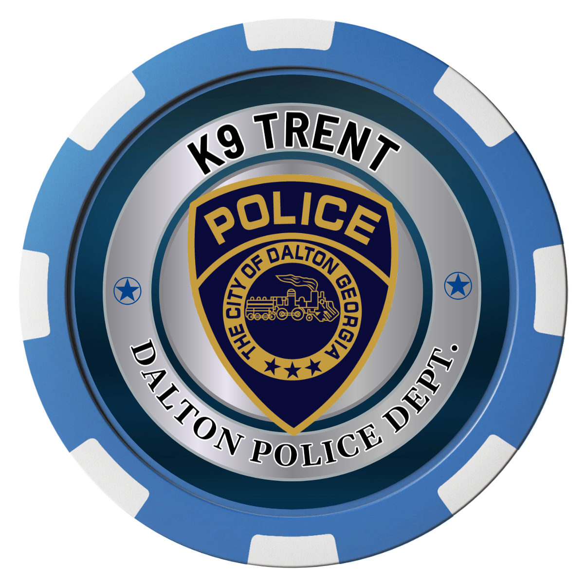 K-9 Trent Composite Poker Chips - Blue / 8 Spot - Back