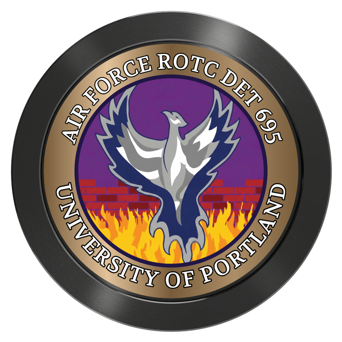 Air Force ROTC Det 695 Aluminum Poker Chips - Black - Front