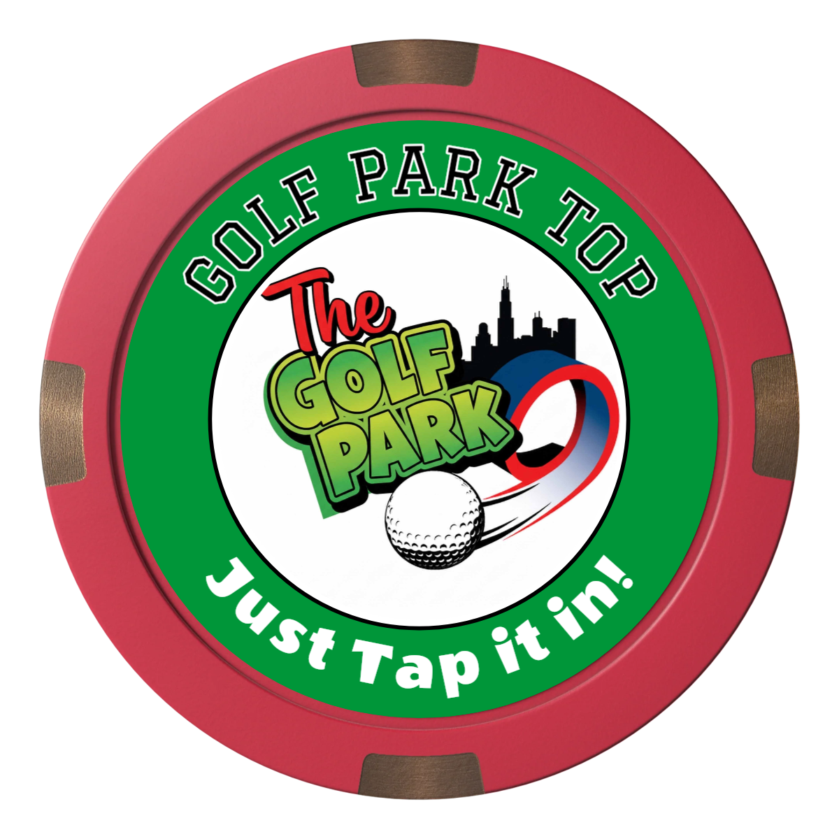Golf Slogan Composite & Metal Hybrid Poker Chips - Red - Back