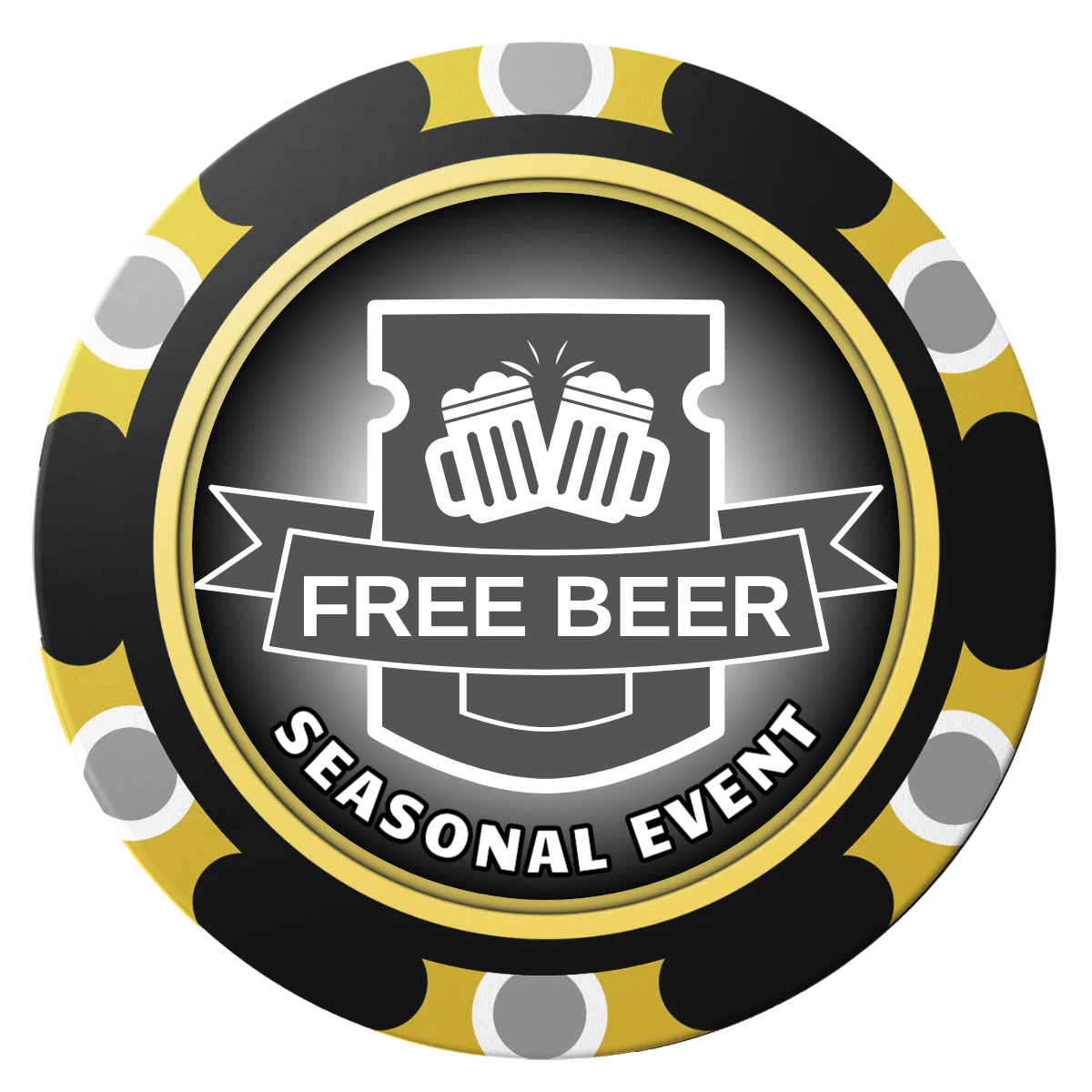 Craft Beer #001 Clay Poker Chips - Black / Monte Carlo / 40mm - Front