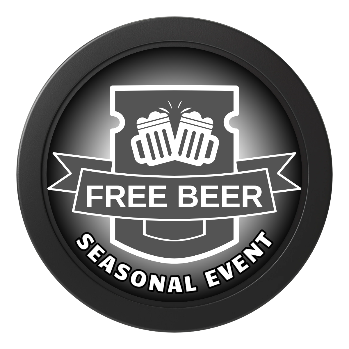 Craft Beer #001 2" Oversized Poker Chips - Black - Front