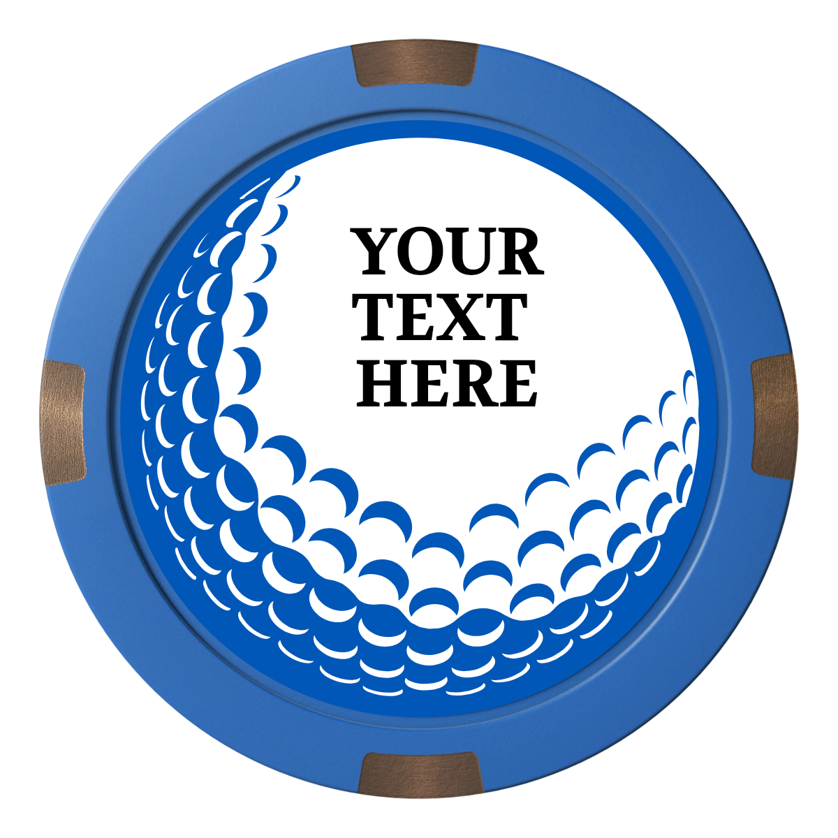 Hole In One Composite & Metal Hybrid Poker Chips - Blue - Front