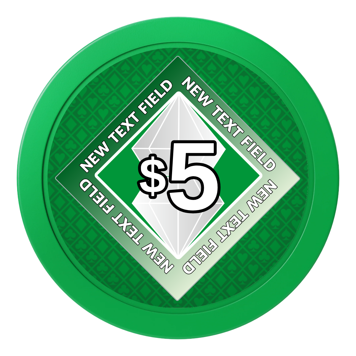 Diamond in the Rough 2" Composite Dealer Button - Green - Back