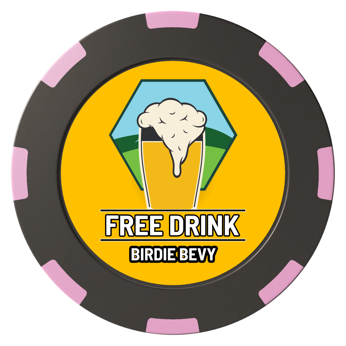 Birdy Bevy Clay Poker Chips - Black / 8 Spot (2 Tone) / 40mm - Back