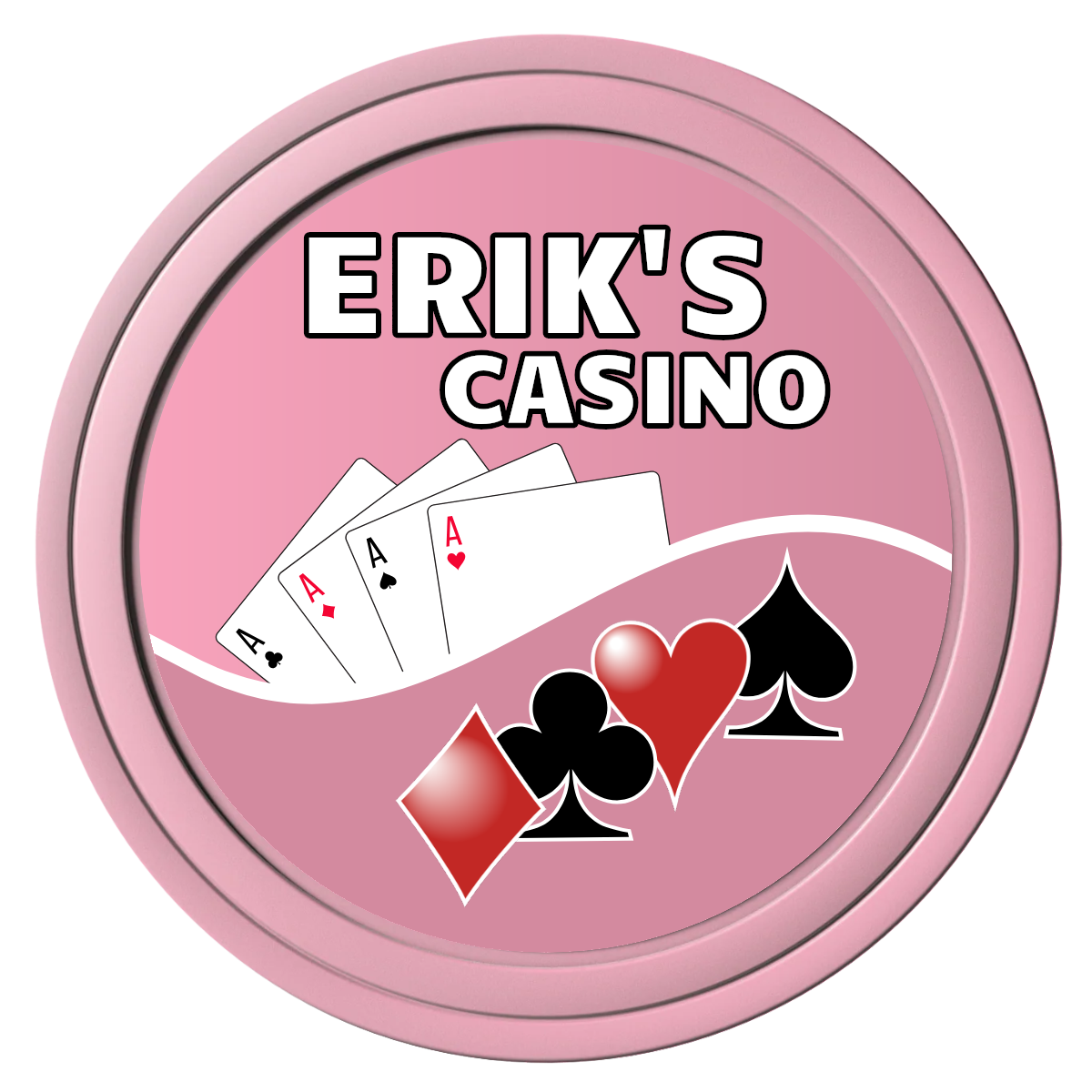 Erik's Casino Composite Poker Chips - Pink / Solid - Front