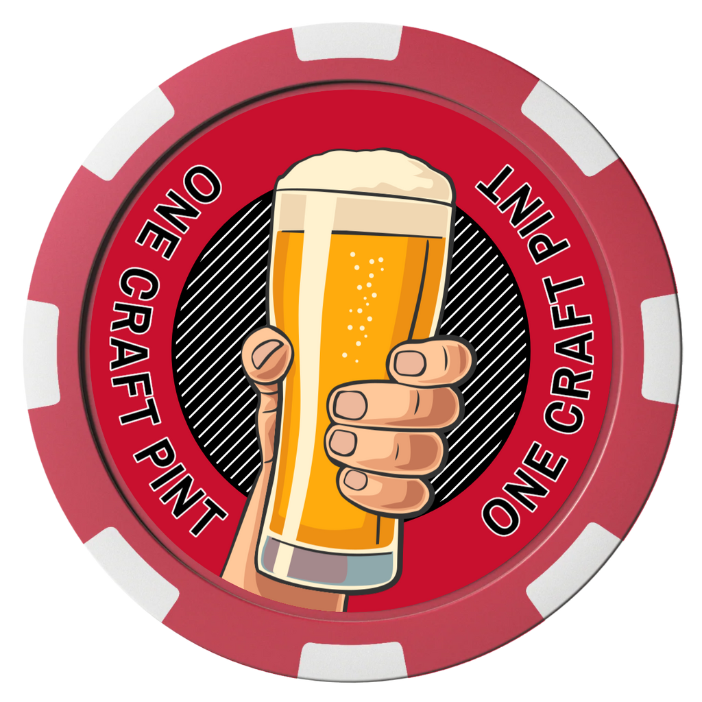Drink On Us Magnetic Composite Poker Chips - Black / 8 Spot - Front