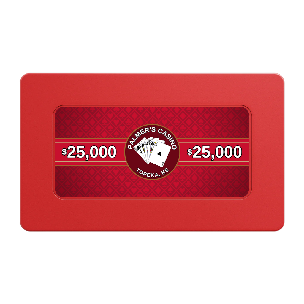 Palmer's Casino Rectangular Poker Chip Plaques - Red - Back