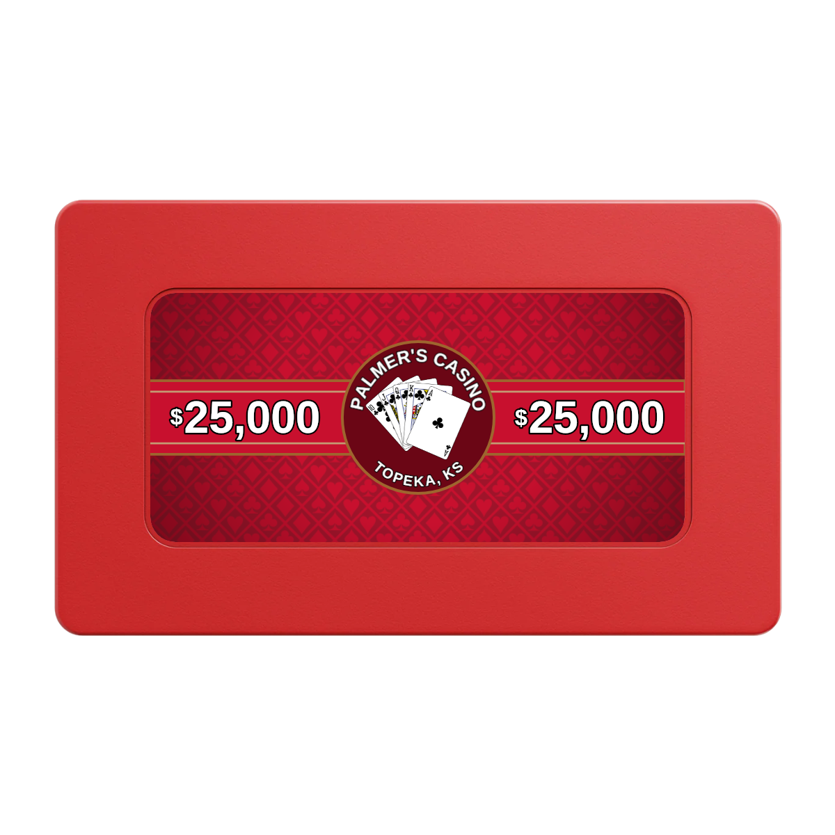 Palmer's Casino Rectangular Poker Chip Plaques - Red - Back