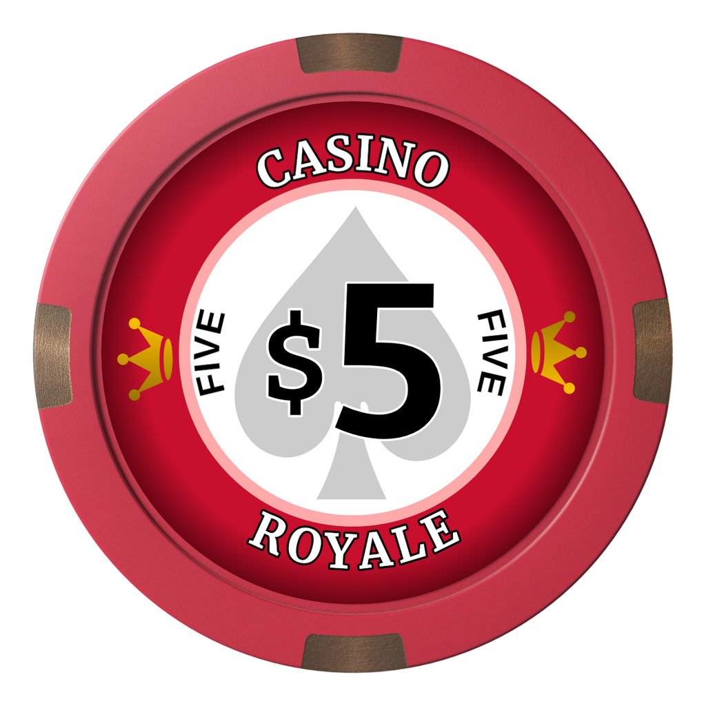 Casino Royale Composite & Metal Hybrid Poker Chips - Red - Front