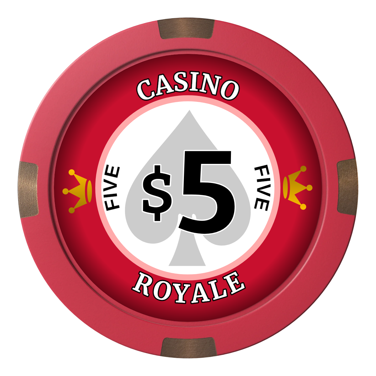 Casino Royale Composite & Metal Hybrid Poker Chips - Red - Front